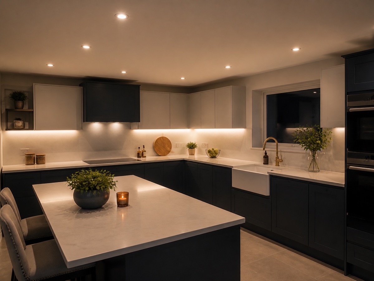 Kitchen downlight installation in Worthing